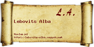 Lebovits Alba névjegykártya
